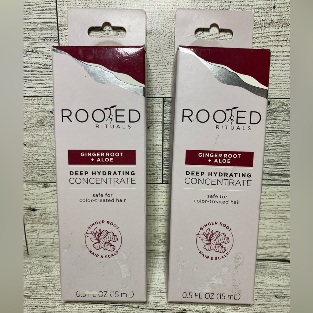 2 Rooted Rituals Deep Hydrating Concentrate Hair Treatment Ginger Root & Aloe